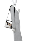 Calfskin Small Puzzle Bag Sand Soft White Black