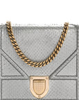 Snakeskin D1ORama Wallet on Chain Pouch Silver