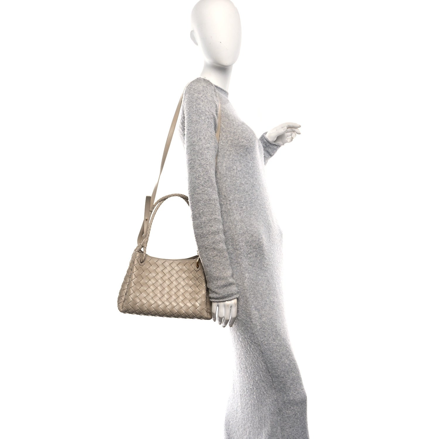 Nappa Intrecciato Medium Parachute Shoulder Bag Tufo