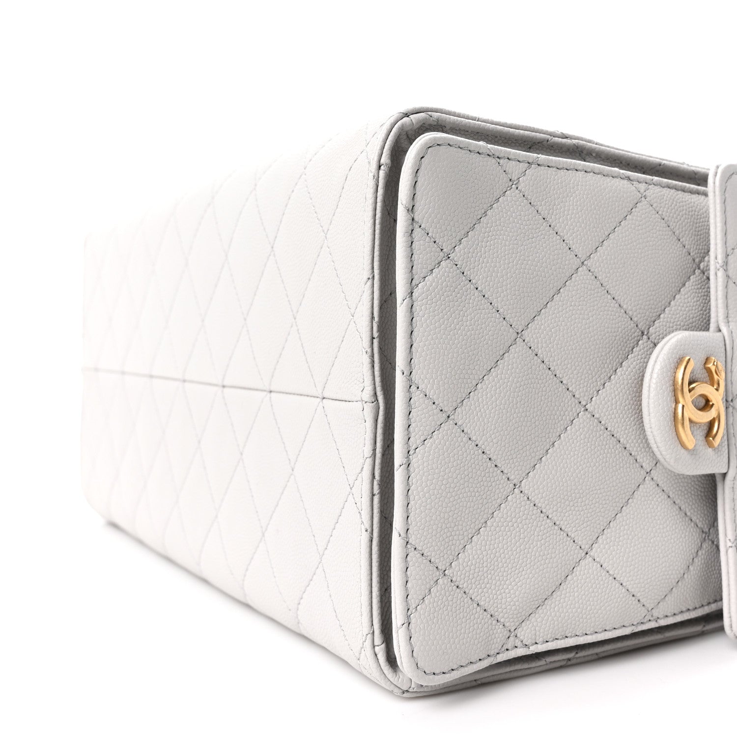 Caviar Quilted Medium CHNL 25 Handbag Light Gray