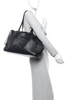 Smooth Calfskin Cuir Triomphe Cabas Drawstring Black