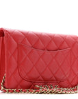 Caviar Quilted Wallet on Chain WOC Red