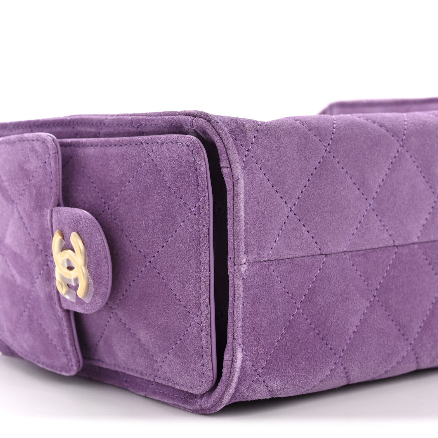Suede Quilted Mini CHNL 25 Handbag Purple