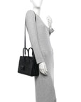 Calfskin Crocodile Embossed Baby Sac De Jour Black