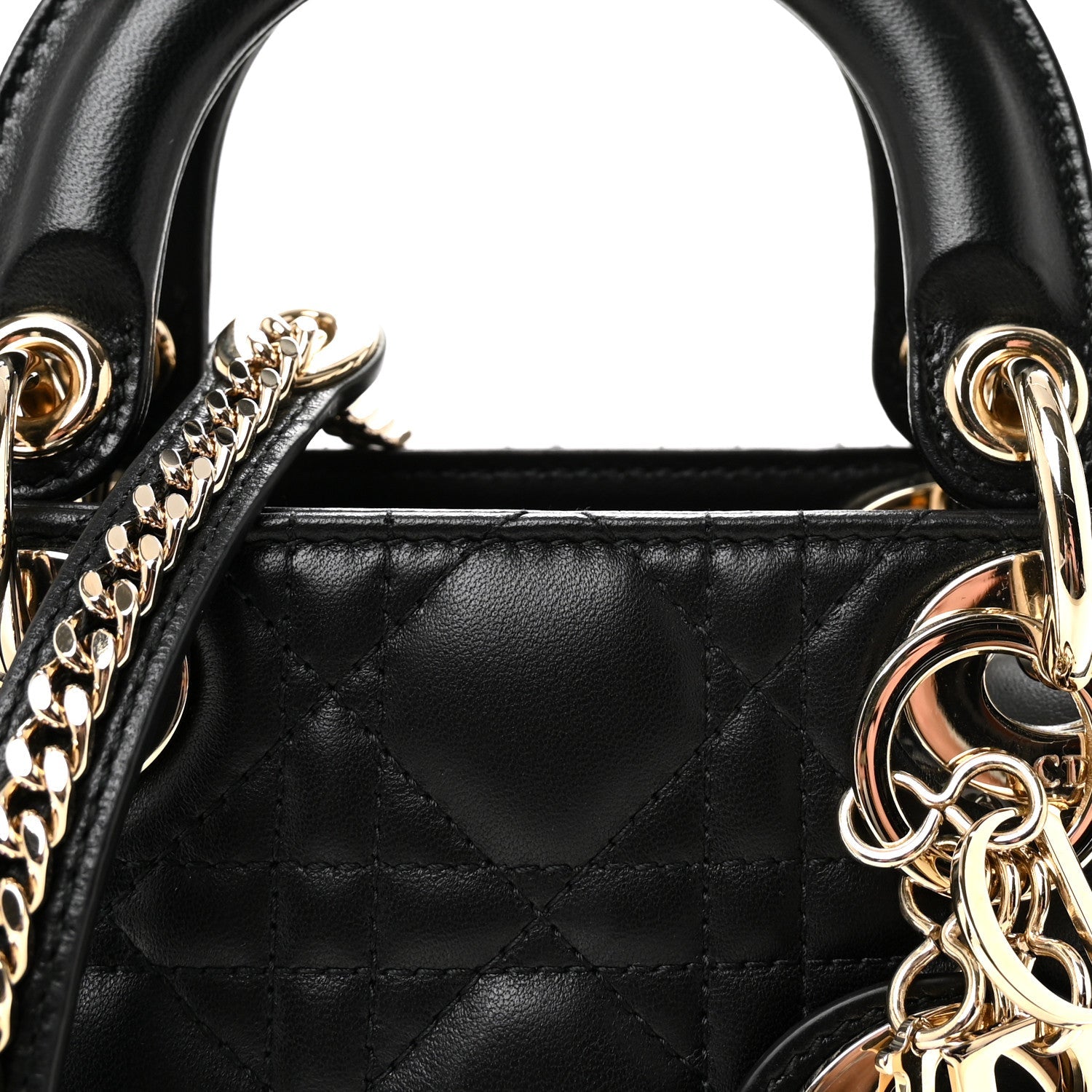 Lambskin Cannage Mini Lady D1OR Black