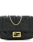 Nappa Matisse FF Embossed Nano Baguette Charm Black