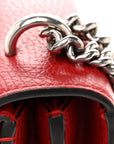 Dollar Calfskin Swarovski Crystal Small Dionysus Shoulder Bag Hibiscus Red