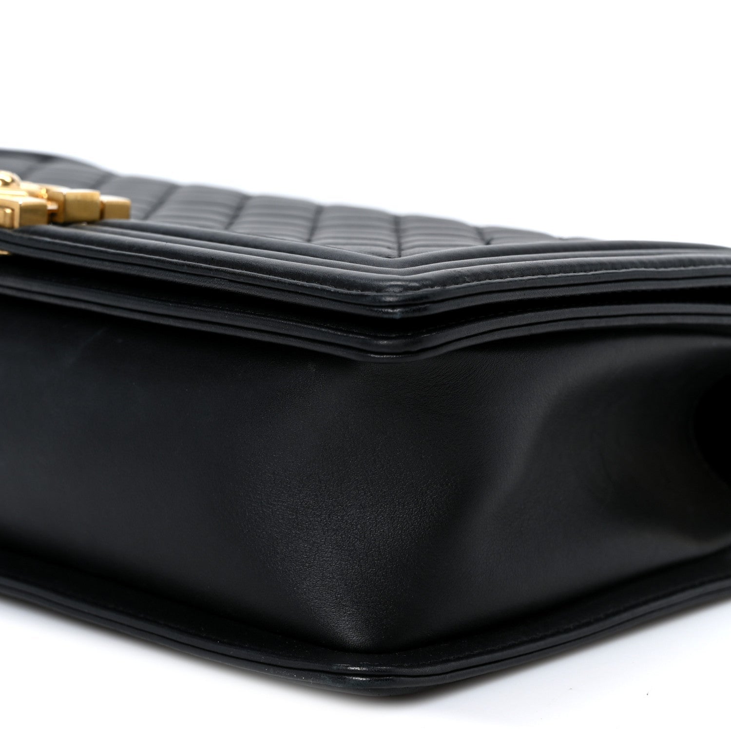 Calfskin Quilted New Medium Boy Flap Black