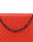 Nappa Intrecciato Continental Wallet on Chain Red