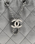 Metallic Caviar Quilted Mini CHNL 25 Handbag Anthracite