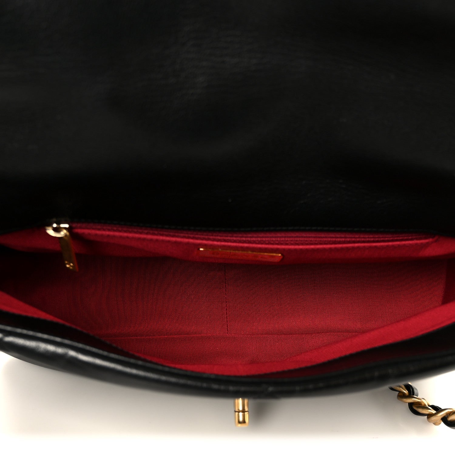 Goatskin Quilted Large CHNL 19 Flap Black