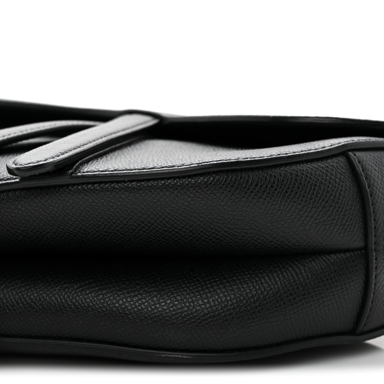 Grained Calfskin Saddle Bag Black