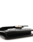 Lambskin Quilted Preppy Satchel Wallet On Chain WOC Black