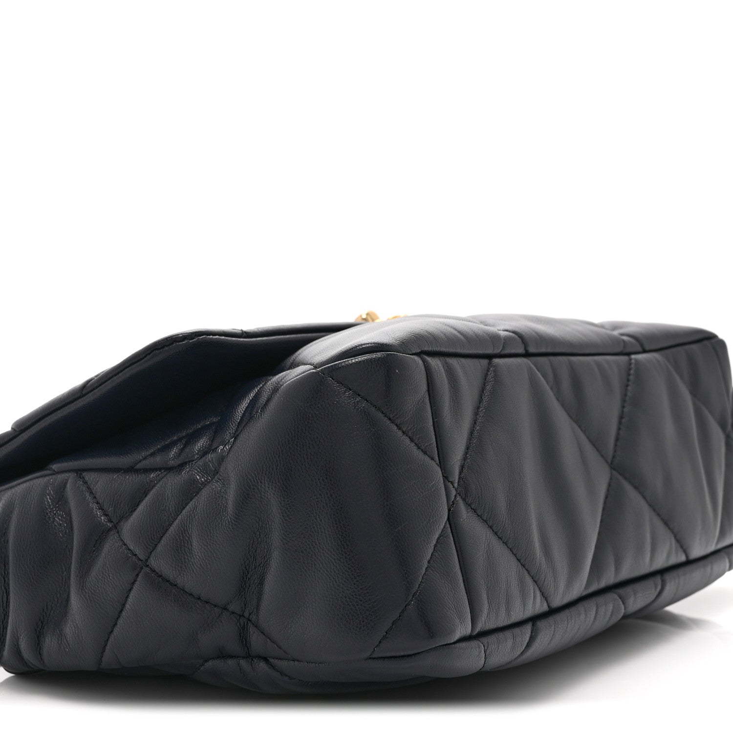 Lambskin Quilted Large CHNL 19 Flap Navy Blue