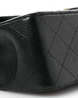 Caviar Quilted Jumbo Double Flap Black