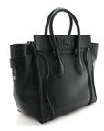Drummed Calfskin Micro Luggage Black