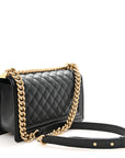 Caviar Quilted Medium Boy Flap Black