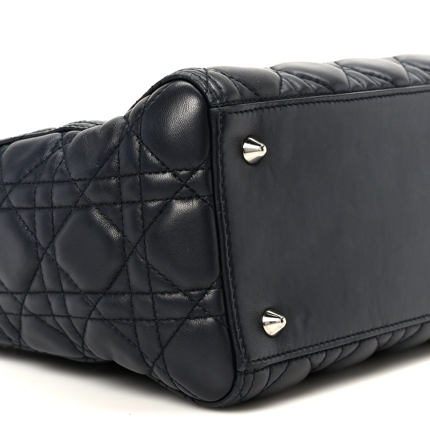 Lambskin Cannage Medium Lady D1OR Navy Blue
