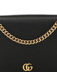 Dollar Calfskin Mini GG Marmont Chain Wallet Black