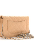 Caviar Quilted Wallet On Chain WOC Beige