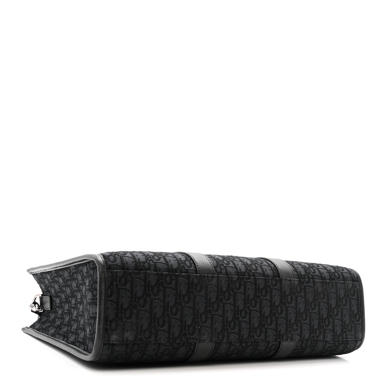Oblique Grained Calfskin East West Tote Black