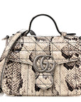 Snakeskin Matelasse Aria Mini GG Marmont Top Handle Shoulder Bag Roccia