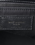 Crinkled Calfskin Matelasse Monogram Medium Niki Chain Satchel Black