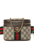 GG Supreme Monogram Textured Dollar Calfskin Web Ophidia Belt Bag 110 44 Beige Ebony New Acero