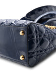 Patent Cannage Medium Supple Lady D1OR  Navy Blue
