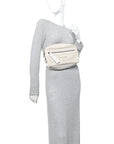Perforated Calfskin Leggero Intrecciato Belt Bag Mist Plaster