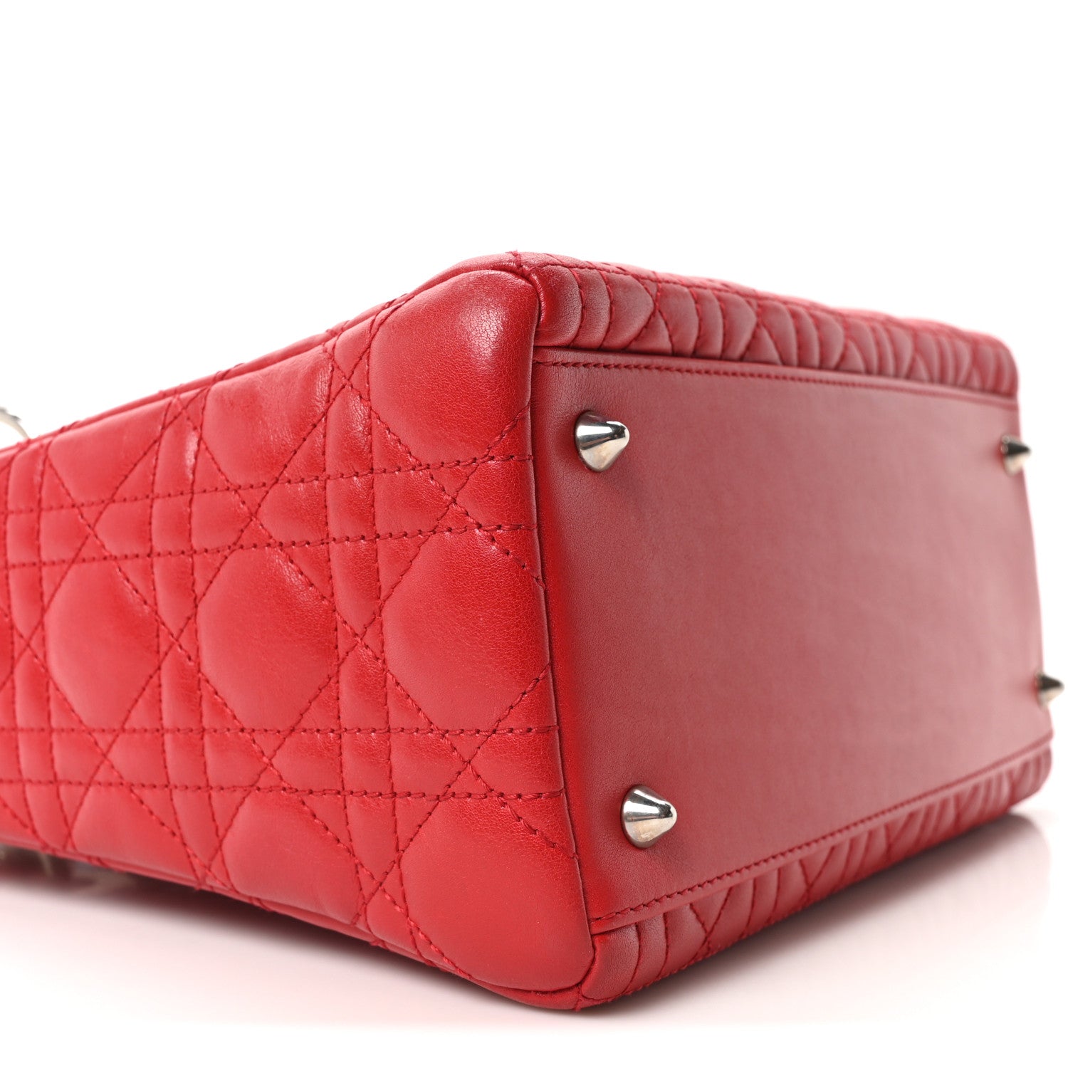 Lambskin Cannage Medium Lady D1OR Red