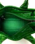 Shiny Crinkled Calfskin Mini The Tote Bag Fern Green