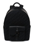 Oblique Jacquard Saddle Zip Backpack Black