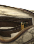 GG Supreme Monogram Textured Dollar Calfskin Web Small Ophidia Convertible Shoulder Bag Beige Ebony New Acero