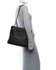 Calfskin Quilted CC Shopping Tote Black