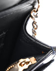 Metallic Patent Micro-Cannage Baby D1ORama Flap Bag Navy Blue