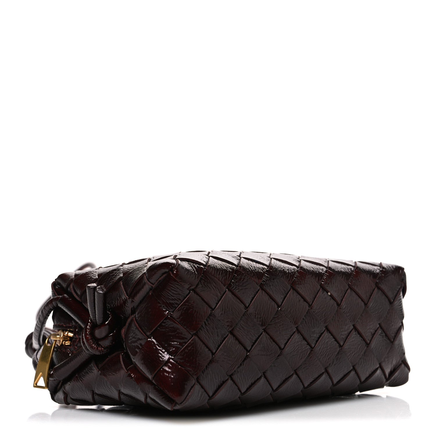 Polished Nappa Intrecciato Knot Mini Loop Camera Bag Madder Brown