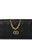 Supple Calfskin Cannage Caro Belt Pouch with Chain  Black