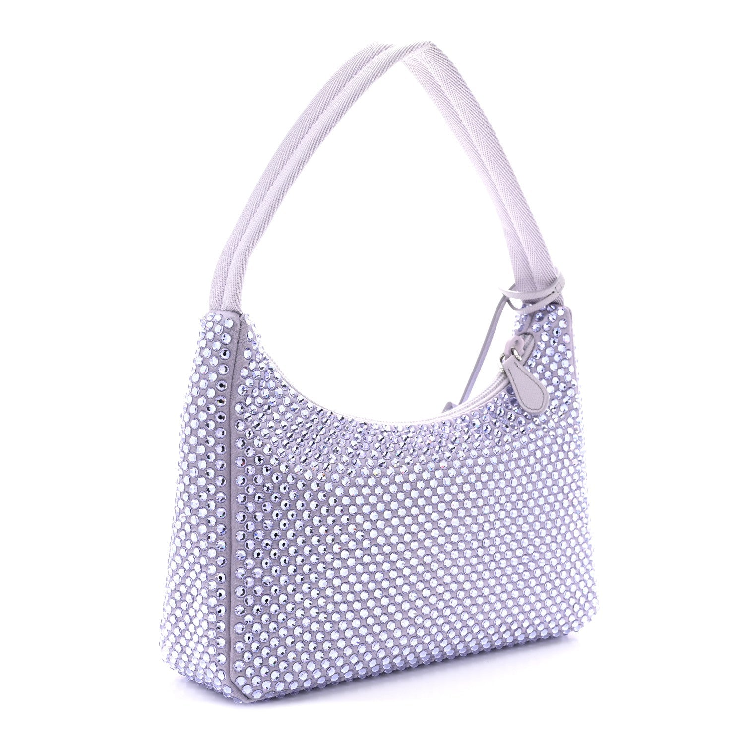 Satin Crystal Mini Re-Edition 2000 Bag Glicine