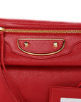 Chevre Gold Metallic Edge Hardware Envelope Clutch Rouge Grenade