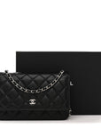 Caviar Quilted Wallet on Chain WOC Black