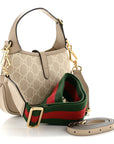 GG Supreme Monogram Textured Dollar Calfskin Mini Jackie 1961 Hobo Beige Mystic White Oatmeal