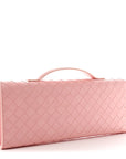 Nappa Intrecciato Long Andiamo Top Handle Clutch Rose