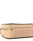 Caviar Quilted Small CC Filigree Vanity Case Beige Black