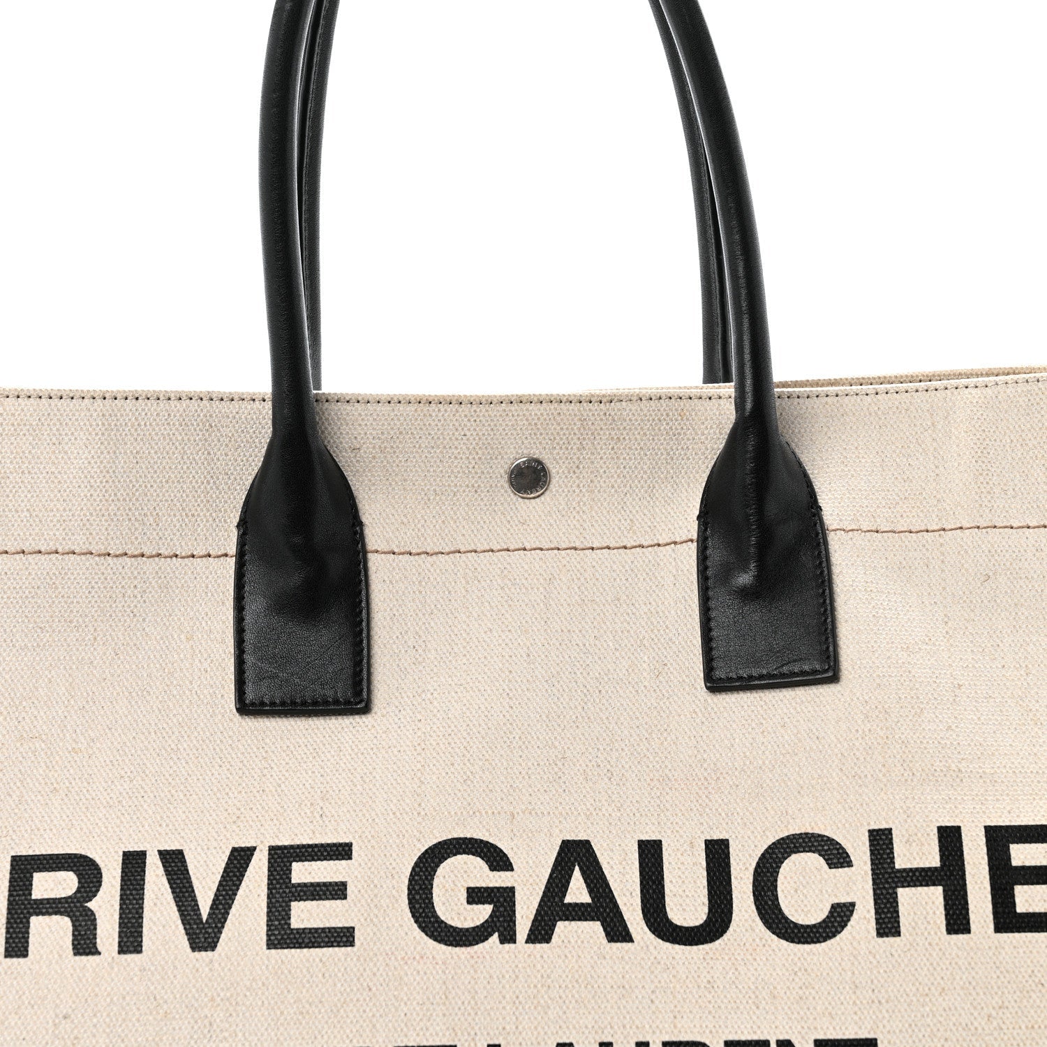 Linen Calfskin Rive Gauche Tote Optic White