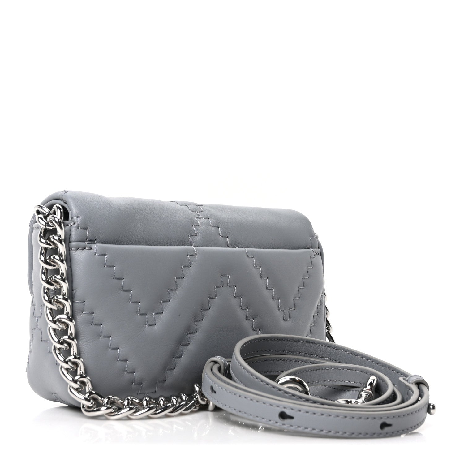 Calfskin Quilted The J Marc Shoulder Bag Wolf Grey