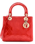 Patent Cannage Stitched Medium Lady D1OR Red