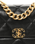 Lambskin Quilted Large CHNL 19 Flap Black