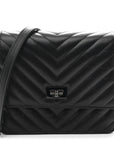 Aged Calfskin Chevron Quilted Reissue 2.55 Square Wallet On Chain WOC So Black