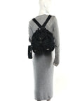 Re-Nylon Vela Saffiano Medium Backpack Black